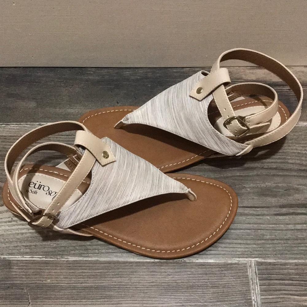 Eürosoft Tan Missy Sandals 7.5 NWOB